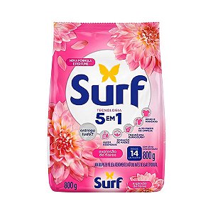 Detergente em Pó Surf 5 em 1 Explosão de Flores 800g
