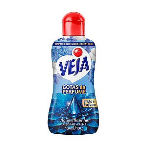 Limpador Perfumado Veja Gotas de Perfumes Água Marinha Algodão 100ml