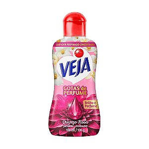 Limpador Perfumado Veja Gotas de Perfumes Quartzo Rosa Jasmim 100ml