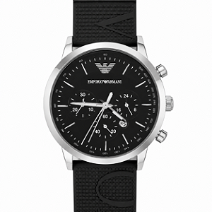 Relógio Emporio Armani Mario Cronógrafo Black Dial