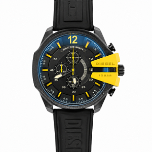 Relogio Diesel Mega Chief Cronógrafo Amarelo e Preto