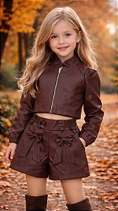 CONJUNTO COURO FAKE LAÇO