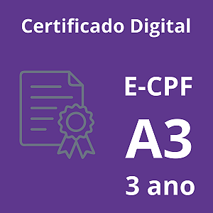 e-CPF | A3 3 Ano | Video Conferência