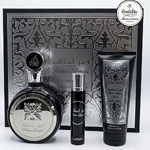 Kit GiftSet Fakhar Black: Perfume 100ML: Lattafa ideal para se presentear!