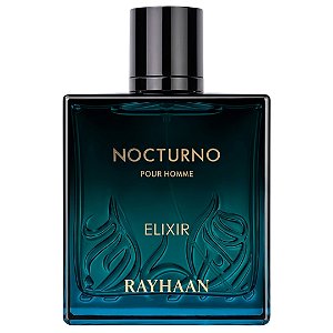 Perfume Árabe Masculino Rayhaan Nocturno Elixir EDP 100ml – Limão, Hortelã e Sândalo: O Frescor que Conquista