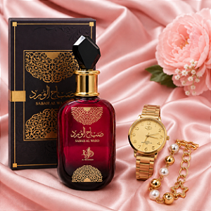 Kit Perfume Sabah Al Ward 100ML Eau de Parfum + Relogio