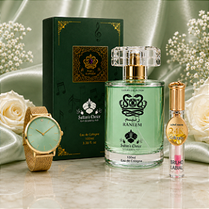 Kit Perfume Raneem 100ML Eau de Cologne + Relogio + Gloss