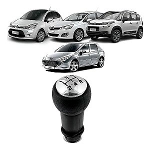 Manopla de Cambio Citroen C3 2004 Até 2018 C4 2007 Até 2014 Aircross 2011 Até 2018 307 2002 Até 2012 Tampa Cromada