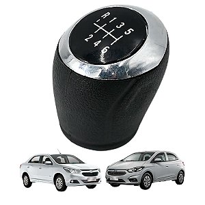 Manopla Cambio Onix Joy 2020 A 2021 Cobalt Onix Spin Prisma 2016 Até 2019 6 Marchas Encaixe Pressão Lente Prata