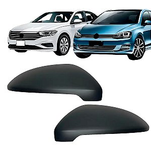 Capa do Retrovisor Golf 2014 Até 2019 Jetta 2019 Até 2021 Preto Modelo Com Pisca