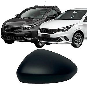 Capa Retrovisor Argo 2017 Até 2023 Strada Cronos 2020 Até 2022 Preto S/ Pisca