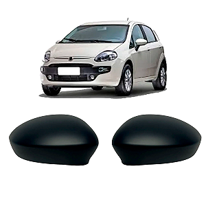 Par Capa Retrovisor Punto Linea 2008 Até 2017 Preto Sem Pisca