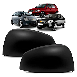 Par Capa Retrovisor Celta 2007 Até 2015 Prisma 2007 Até 2017 Meriva 2002 Até 2012 Preto