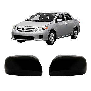 Par Capa Retrovisor Corolla 2008 Até 2013 Etios 2012 Até 2014 Preto