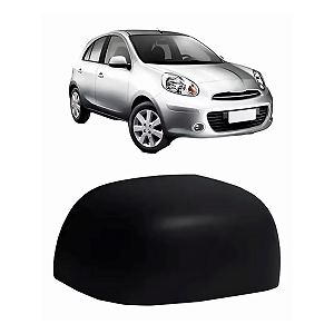 Capa Retrovisor March 2012 Até 2016 Versa 2011 Até 2015 Preto Sem Pisca