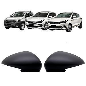 Par Capa Retrovisor Argo Cronos Strada 2020 Até 2024 Preto Fosco C/ Pisca