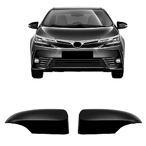 Par Capa Retrovisor Corolla 2014 2015 2016 2017 Preto Fosco C/ Pisca