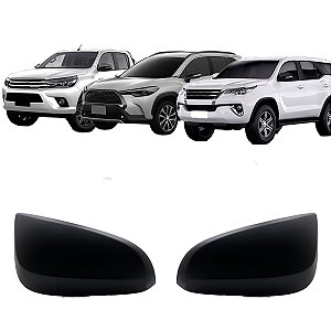 Par Capa Retrovisor Hilux 2016 Até 2021 Preto Fosco S/ Pisca