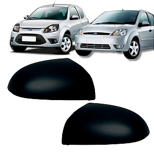 Par Capa Retrovisor Fiesta 2003 Até 2014 Ford Ka 2008 Até 2013 Preto Fosco