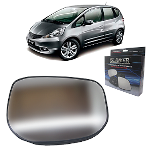Lente Retrovisor New Fit 2009 Até 2014 Convexo Com Base