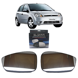Par Lente Retrovisor New Fiesta 2012 Até 2018 Convexo Com Base