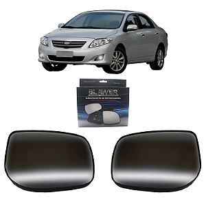 Par Lente Retrovisor Corolla 2008 Até 2014 Convexo Com Base