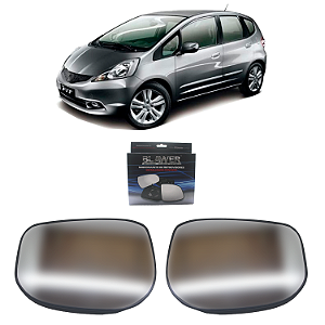 Par Lente Retrovisor New Fit 2009 Até 2014 Convexo Com Base