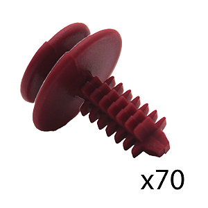 Kit 70 Grampo Da Forração Porta Vermelho Linha FIAT
