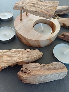 Kit Defumador Redondo com velas e palo santo