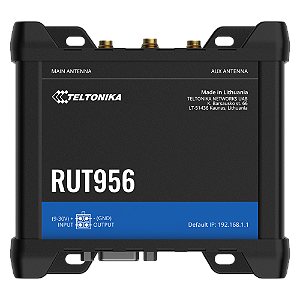 RUT956 Roteador Celular Industrial 4G WI-FI Dual-SIM 4x Ethernet GPS RS232/485 & Portas E/S Teltonika