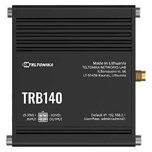 TRB140 Industrial IoT Gateway Celular 4G LTE com Ethernet Teltonika