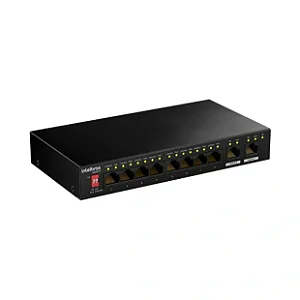 SWITCH 10 PORTAS 10100 COM 8 PORTAS POE 2 UPLINK S1110F P INTELBRAS