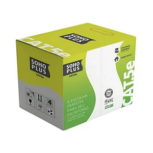 CABO LAN SOHOPLUS U/UTP CAT.5E 24AWGX4P CMX BRANCO CX 305M