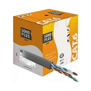 CABO LAN SOHOPLUS U/UTP CAT.6 24AWGX4P CMX CINZA CX 305M