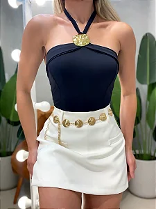 Body em Poliamida Frente Única com Fivela Ref. 1807