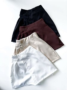 Shorts Saia em Alfaiataria Colegial Transpassado Lauren Ref. 1911