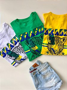 T-Shirt Feminina Estampada Brasil Ref. 1900