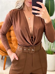 Cropped em Suplex Manga Longa com Gola Boba Sara Ref. 1548