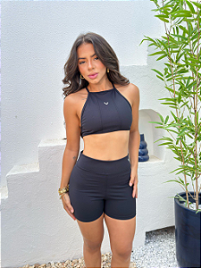 Conjunto feminino fitness na poliamida com bojo removivel