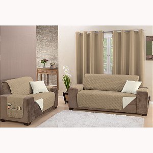 Protetor de Sofá Padrão 2 e 3 Lugares Manu 100% Poliéster