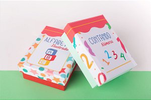 Caixas alfabeto ilustrado e contando números