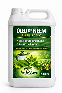 Óleo de Neem 5 Litros Concentrado Natural para Plantas Jardinagem Hortas