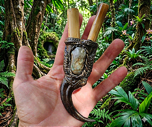 Kuripe Garra Dinossouro aplicador de rapé - Sopro Imperial