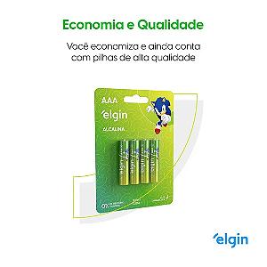 Pilha Alcalina AAA Palito - Blister com 4 Unidades