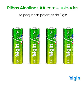 Pilha Alcalina AA Comum - Blister com 4 Unidades