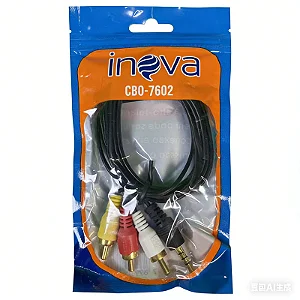 Cabo Auxiliar P2 Para 3 RCA Áudio E Vídeo Inova CBO-7602 TV DVD CBO-7602