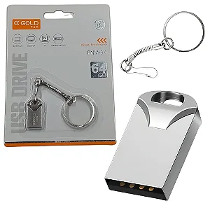 Pendrive 16GB USB 2.0 Agold PNM-52 Metálico com Chaveiro