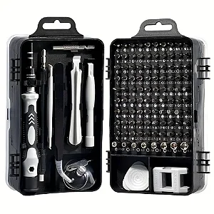 Kit Com 117 Chave Em 1 Com Maleta – Chave Para Celular, Notebook, Relógio, Eletrônicos – Multifuncional, Magnético E Profissional