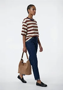 Calça Jeans Feminina Reta Cintura Média - Azul