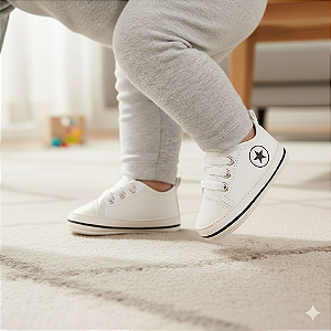 Tênis Star Bebê Mania Casual Conforto Branco
